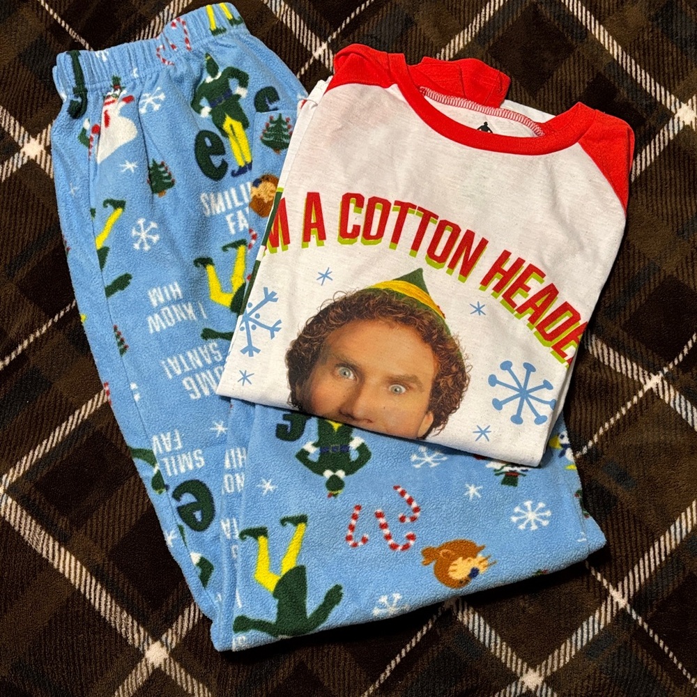 Adult ELF Pajamas Set - Fleece bottoms. (M)